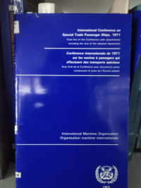 Image of INTERNATIONAL CONFERENCE ON SPECIAL TRADE PASSENGER SHIP, 1971