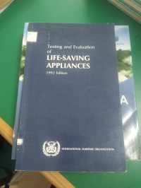 Image of TESTING AND EVALUATION OF LIFE-SAVING APPLIANCCES 1992 EDITION